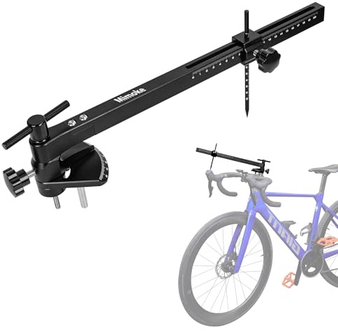 Mimoke PRO Fahrrad Einstellwerkzeug für Schalthebel und Bremshebel | Präzises Lenkerwinkel-Messgerät aus Aluminium mit lasergravierter Skala, geeignet für Rennrad- und Aero-Lenker 340–460 mm