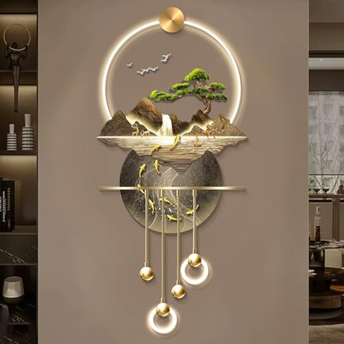 Moderne LED-beleuchtete Wandskulptur, Kunst, 3D-Landschaft, Wandbehang, Bild für Wohnzimmer und Schlafzimmer Dekor