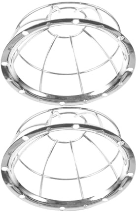 DEARMAMY Protection de Détecteur de Fumée 2 Pièces en Acier Inoxydable Grille de Protection Anti-Obstruction pour Capteurs D’Alarme Incendie Compatible Détecteurs Monoxyde de Carbone et