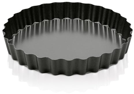 zyliss Stampo per Crostata con Fondo Amovibile 25 cm, Acciaio al Carbonio, Rivestimento Antiaderente ILAG, Bordo Scanalato, Facile da Pulire, Forno fino a 240°C, Stampo Furbo Rotonda Ø 25 x 4 cm