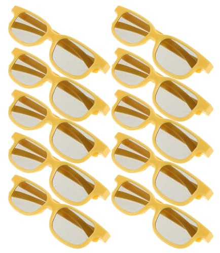 SMASOLO 10 Pezzi Occhiali 3D Anaglifici Gialli Set 10 Pezzi per Cinema e Giochi, Leggeri e Compatibili TV, Pc e Videogiochi, Lenti Antiriflesso per Visione Avvolgente e Comfort Prolungato