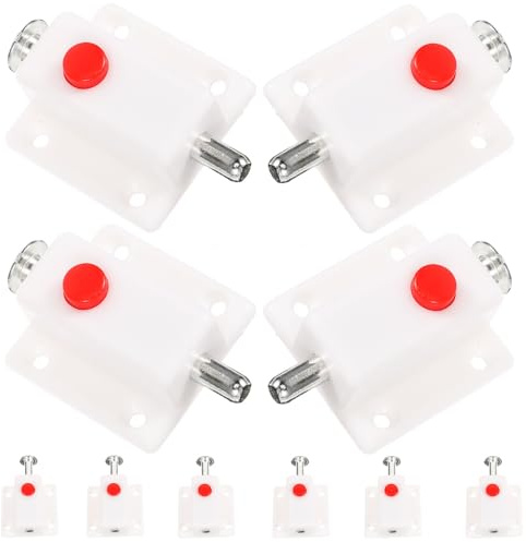 MAGICLULU Chiavistelli a Molla in Plastica Abs 10 Pezzi Coperchio, Serrature per Porte Interne e Armadi, Catenacci per Porte da Camera da Letto, Installazione Semplice per Uso Domestico