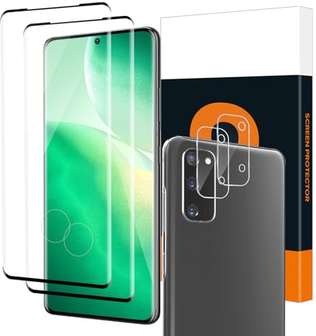Carantee 2+2 Stück 3D Schutzfolie für Panzerglas für Samsung Galaxy S20 5G mit Kameraschutz, Bläschenfrei Schutzfolie Displayschutzfolie, Anti-Staub Wasserdicht Schutzglas für Samsung Galaxy S20 5G