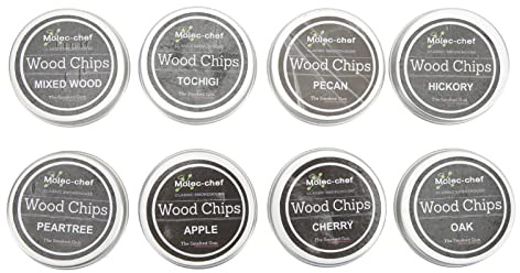 Smandy 8 Stück Holzspäne für Smoker, Räucherchips-Geschmacksrichtungen, Handgefertigte Eichen-Räucherchips, Geeignet für Cocktails, Whisky, Tolles Geschenk. 8 Stück Holzspäne für Smoker,
