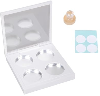 Palette di ombretti rotondi a 4 sezioni per trucco antigraffio con base per ombretto da donna