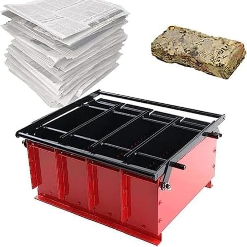 Machine à briquettes en acier écologique pour recycler les déchets de papier dans le carburant de cheminée - Fonctionnement manuel facile - Presse agglomérante durable et peu encombrante