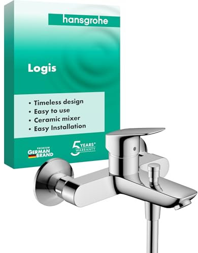 hansgrohe Logis - Rubinetto per vasca da bagno esterno per 2 utenze, Miscelatore monocomando per vasca, cromo, 71400000
