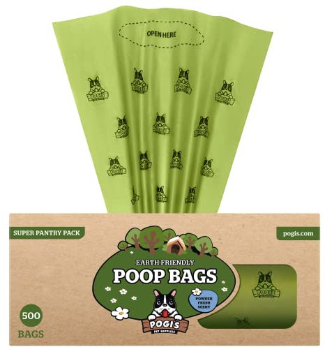 Pogi sacchetti igienici per cani in scatola dispenser – extra resistenti, profumati, pronti all’uso – 500 pezzi