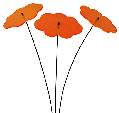 SUNPLAY Sonnenfänger Wolken in ORANGE, 3 Stück zu je 20 cm Durchmesser im Set + 70 cm Schwingstäbe