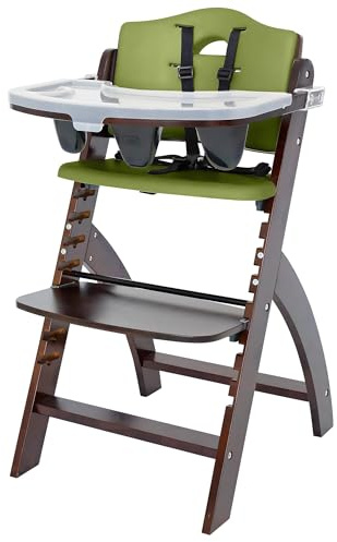 Abiie Beyond Hochstuhl aus Holz mit Tablett Die perfekte Lösung für Ihr Kind als Kleinkind oder Esszimmerstuhl (6 Monate bis 250 lb).
