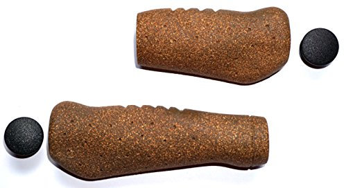 CBK-MS Fahrradgriffe Gel + Kork braun ergonomisch geformte Lenkergriffe lang/kurz 135/95 mm für Fahrrad