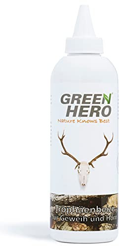 Trophäenbeize 200 ml Mittel zum Auffrischen und Nachfärben von Geweih-Trophäen aller Art, Hirsch-Horn Beize zum Erhalt von natürlichen Farben für Geweih und Horn, Naturfarbkonzentrat