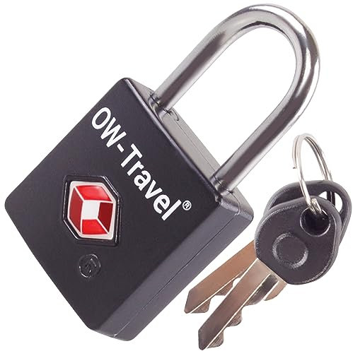 OW-Travel Schloss mit Schlüssel Kofferschloss Vorhängeschloss Gepäckschloss Sicherheitsschloss Schlüsselschloss Diebstahl Sicheres Lock TSA Schloss für Reisekoffer Spind Rucksack Luggage:1 Schwarz