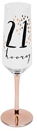Widdop And Co Hotchpotch Luxury Champagne Prosecco Flute Glass Rose Gold Stem 21st Birthday