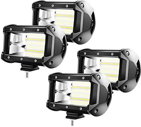 UISEBRT 4 x 72W Zusatzscheinwerfer LED Offroad Scheinwerfer - Arbeitslicht Arbeitsscheinwerfer 21600LM 10-30V 6000K Wasserdicht IP67 （4 x 72W