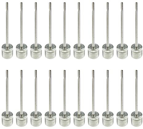 20 Pack Ball Pump Needles Stainless Steel Inflator Needle for Sports Soccer Basketball Football Rugby