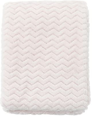 CREVENT - Petite Couverture Moelleuse et Chaude, Unisexe, pour bébé et Tout-Petit, Berceau, Poussette,75cmx100cm, Blanc/Ivoire à Vagues…