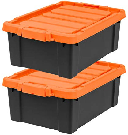 IRIS USA Lockable Storage Bins with Lids, 12 Gallon Heavy Duty, 2 Pack