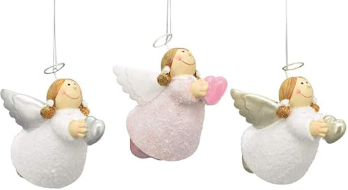 POMMERNTRAUM ®| Baumschmuck Christbaumschmuck Weihnachtsdekoration Schutzengel lustige Nana Engel Mollyengel Rubensengel (Grösse M - ca. 10 x 6 x 7 cm - alle 3 zusammen)