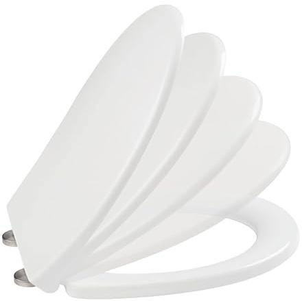 ROSSIGNOL Abattant WC, Cuvette toilette avec double frein de chute, Lunette WC, Déclipsable en 1 clic, Traitement antibactérien, EASY