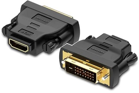 CABLEPELADO - Adattatore da DVI maschio a HDMI femmina, Dual Link (24 + 5 pin), adattatore bidirezionale DVI, 1080P, Full HDTV, compatibile con PS3/PS4, TV Box, BLU-Ray, proiettore, nero
