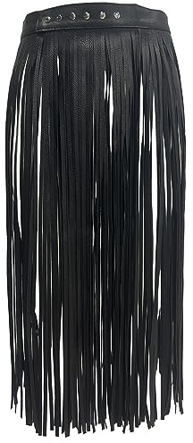 ZUYPSK Jupe à rabat en cuir synthétique pour femme - Style hip-hop - Pour robe de carnaval ou de fête, Noir , L