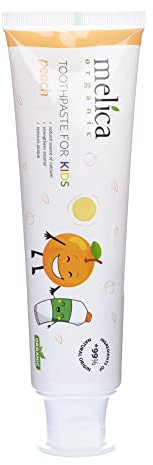 MELICA ORGANIC Zahnpasta für Kinder Pfirsichgeschmack 98,5 % Natürliche Inhaltsstoffe - 100 ml