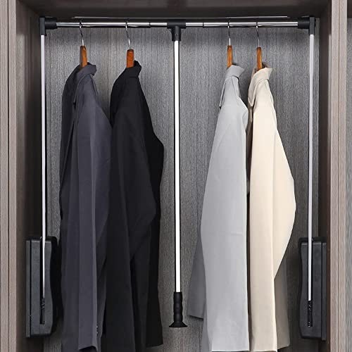 DYK&NX Kleiderlift Verstellbar, Breite Regulierbar Garderoben Lift, Klappbar Wardrobelift Schrank 25Kg, für Garderoben Lift Platzsparend Kleiderschrank Dämpfungssyste (Size : 550-700mm)