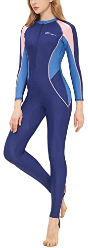 SEAUR Rashguard Combinaison Femme Slim Fit Maillots de Bain à Séchage Rapide Surf Natation Plongée Rashguard pour Femme Manche Longue M