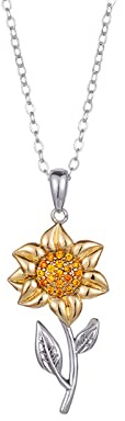 Hudiepan Collana Girasole Placcata Oro, Ciondolo Girasole, Gioielli Per Donne Ragazze Con Bella Confezione Regalo