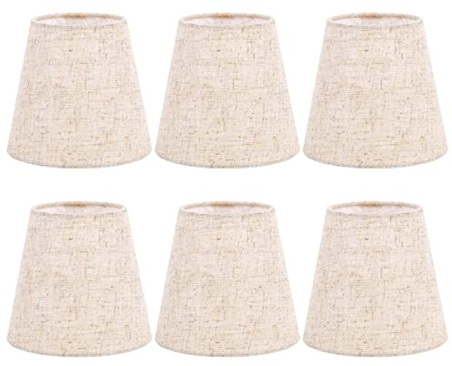 Hausdec Small Lamp Shade Clip on Bulb 6 for Candelabra Bulbs, Fabric Lampshade for Table Chandelier Wall Lamp