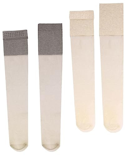 FOMIYES 2paare Damen Rutschfeste Überkniesocken Hautfarbe Kaffee Atmungsaktiv Komfortabel Für Sommer Mit Feiner Textur Elegantes Design Für Stylische Outfits