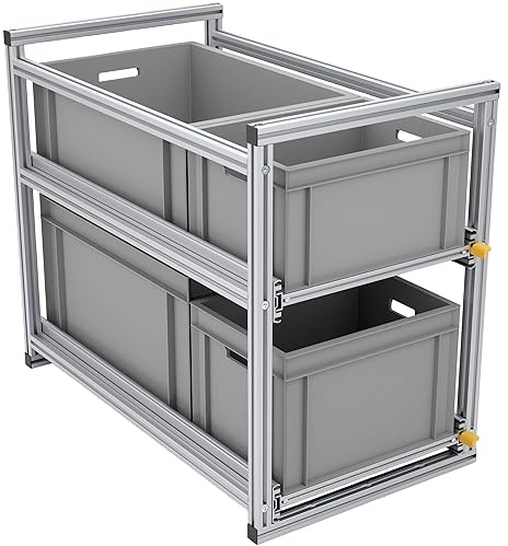 Tinobu Heckauszug mit Mehreren Ebenen, 90x40cm, 220kg Belastung, Auszugsregal - Wohnmobile/Camper Ausbau (Ebenen: 2)