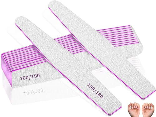 Eastrise Nail Files,Professional Nail Files Double Sided Emery Board(100/180 Grit) Nail Styling Tools Pet Grooming Tools for Home and Salon Use(Rhombus-12 pcs)