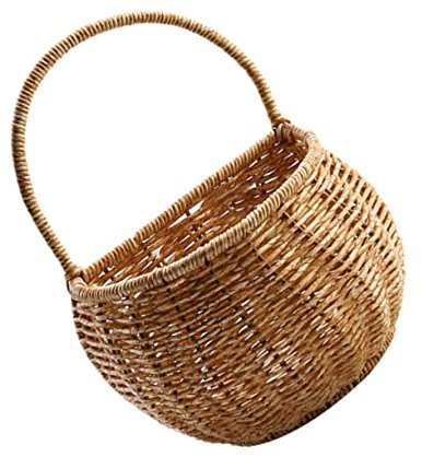 AOKWAWALIY 1 x Eierkorb zur Wandmontage, Wäschekorb, Weiden-Wandhaken, dekorativer Pflanzkorb, Innendekoration, Rattan-Blumentöpfe, Pflanzen, Töpfe, Eier, Kunststoff, Wandbehang, Aufbewahrungskorb