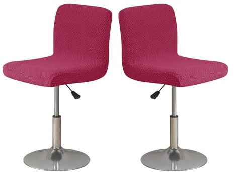 LIFEDX Barhocker Stuhlhussen Bezüge - Bar Stuhlbezug Stuhlbezüge mit Rückenlehne Stretch 2/4/6 Stück, Hussen für Barhocker Waschbare, Barhockerhussen Höhe Schonbezug-Red||2PCS