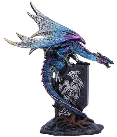 Nemesis Now Figura de dragón azul Draconic Sigil - Adorno de resina de 17,5 cm, artículos de regalo coleccionables, fundido en la mejor resina, pintado a mano por expertos, U6699A24