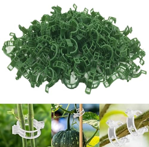 200 Stück Praktischer Pflanzenstützclip, Kunststoff Tomatenclips Ranken Clips, Pflanzenclips für Kletterpflanzen, Pflanzenstützen für Garten, Pflanzenklammern für Tomaten, Rosen, Pflanzen (Grün)
