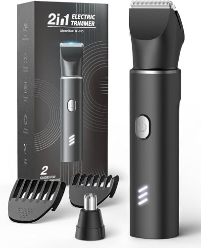 Body Hair Trimmer for Men, Electric Groin & Pubic Hair Groomer, Ball Shaver With Replaceable Ceramic Blade Heads, 2-IN-1 Grooming Kit