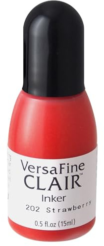 Tsukineko RF-000-202 Refill Nachfülltinte-15 ml-Rot, Strawberry-Zubehör Reinker für VersaFine Clair Stempelkissen, 15ml