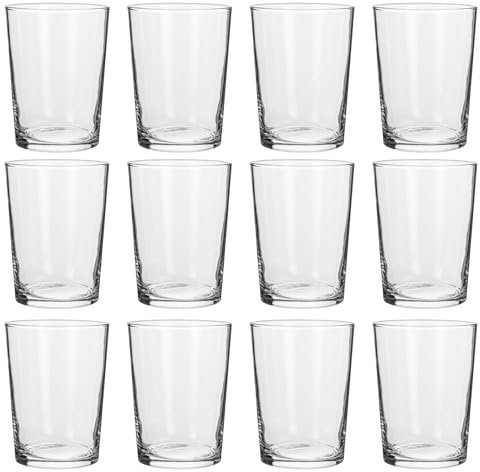 TWO TIGERS Pack 12 Vaso de Sidra. A Elegir en 205ml, 350ml o 510ml. Vaso de Cristal para Uso Doméstico, Hostelería, Bar, Restaurantes, Fiestas, Eventos. Vasos para Sidra Mini, Midi o Maxi (510ml)