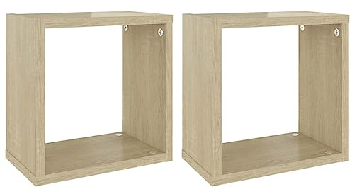 vidaXL Vägghylla kubformad 2 st sonoma-ek 26x15x26 cm