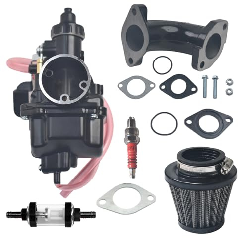 VM22 Carburatore da 26 mm con rivestimento nero e filtro del carburante in alluminio e spina di accensione a tre ganasce ad alte prestazioni per moto da motocross Lifan YX Zongshen Apollo X15 X18