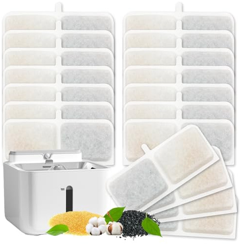 Fuente de Agua para Mascotas de 3,2 L con Filtro de Resina y Carbón Activo para Gatos y Perros - Repuesto (18 Unidades)