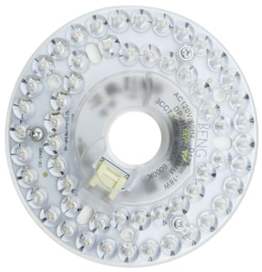 Fiorky Panel de luz de techo redondo de reemplazo para ventilador, 125 mm, blanco, cálido, neutro, montaje empotrado, 24W, 110V, LED, 3000/4000/5000 K, para interiores, hogar