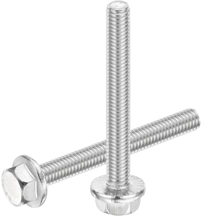 QUARKZMAN 6 Stück M8 x 80mm Sechskantflanschschraube, 304 Edelstahl Flansch Sechskantkopf Bolzen Flansch Sechskantschrauben für Haushalte, Maschinenwerkzeuge und DIY-Projekte, Silber