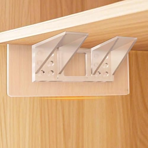 Lunaanda Soporte Estante Autoadhesivo,8 Piezas Escuadras Estanterias,Doble Fila Adhesivo Balda,Sujeta Estanterias Sin Taladro,Talla Única,para Sujetar Armarios O Estanterías