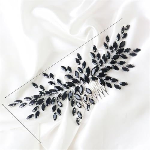 Silberfarbene Strass-Stirnbänder für Damen, Haarschmuck, Kopfschmuck, Diadem, Hochzeit, Haarkamm, Brautzubehör, Schwarz