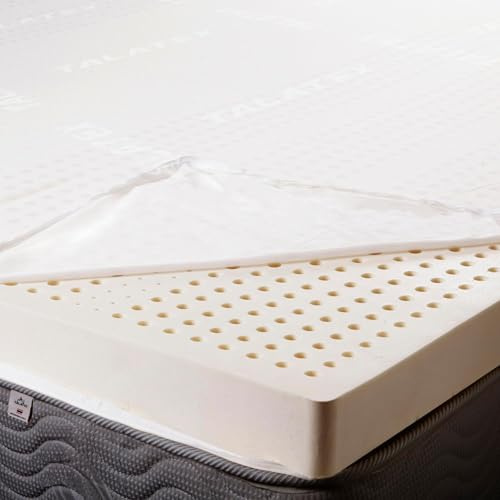 Talatex Natural Dunlop Latex Mattress Topper– Single & Double Sizes| 3 Massage Zones | Ideal for Student, Renter & Small Space | Medium Firm Support, Helps Relief Back Pain (150x200x7.5cm)