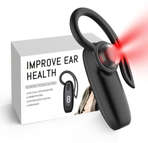 Tinnitus Infrarot Ohrstöpsel – Infrarot Kopfhörer Tinnitus mit 650 nm Wellenlänge verbessern die Mikrozirkulation, Lichttherapie Ohr unterstützt die Tinnitus-Linderung, geeignet für Ohren (Schwarz)